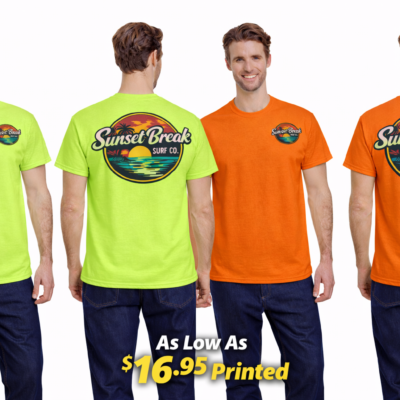 Gildan Custom Graphic Design T-Shirt Front View Gildan graphic design t-shirt with custom front print design