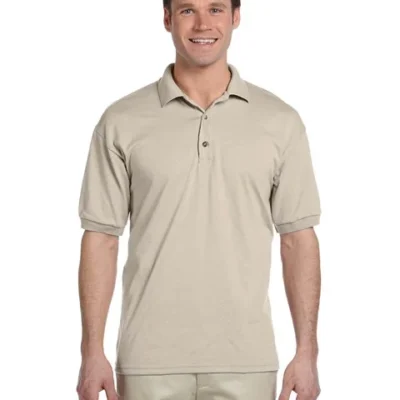 gildan-custom-logo-jersey-polo Gildan custom logo jersey polo with embroidery for professional uniforms and staff apparel
