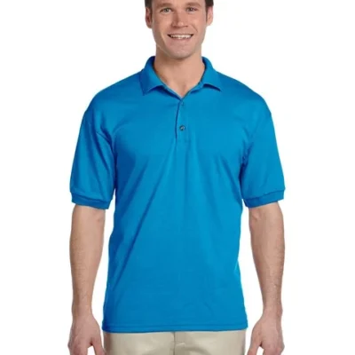 custom-logo-gildan-dryblend-polo custom logo Gildan DryBlend polo with embroidery for business uniforms and branded apparel