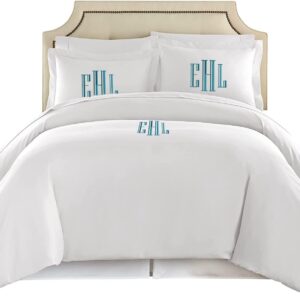 Personalized 3 Piece Duvet Cover Set with Custom Monogram