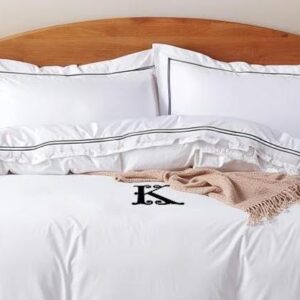 100% Cotton Embroidered Duvet Cover Set – Personalized Border Bedding