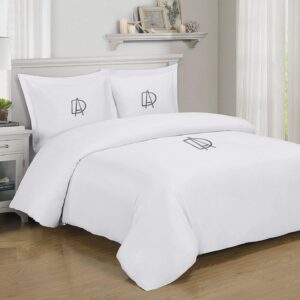 Personalized Bamboo Duvet Cover Set with Custom Monogram