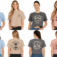 women’s cropped graphic tee mockup set with left chest logos full front designs and full back graphics
