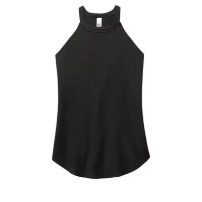 Women’s Perfect Tri Rocker Tank Black Flat Front Women’s Perfect Tri Rocker Tank black flat front view