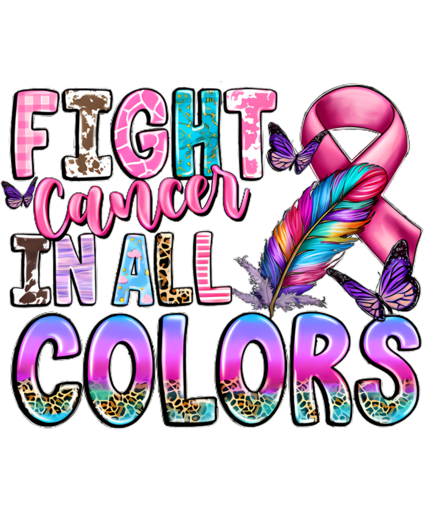 Cancer Awareness 101 Fight Cancer In All Color Feather Breast Cancer Awareness Long Sleeve T Shirt 2