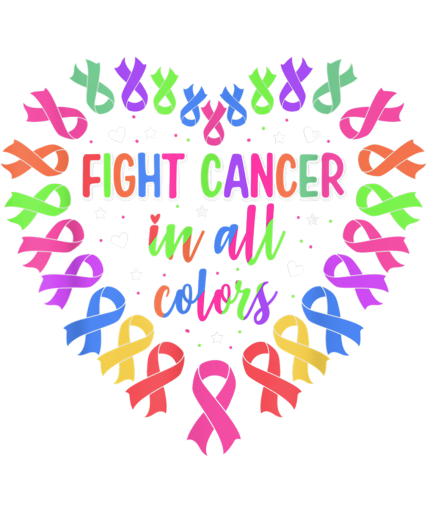 Cancer Awareness 106 Fight Cancer In All Color Fight Cancer Feather Heart Ribbons Long Sleeve T Shirt