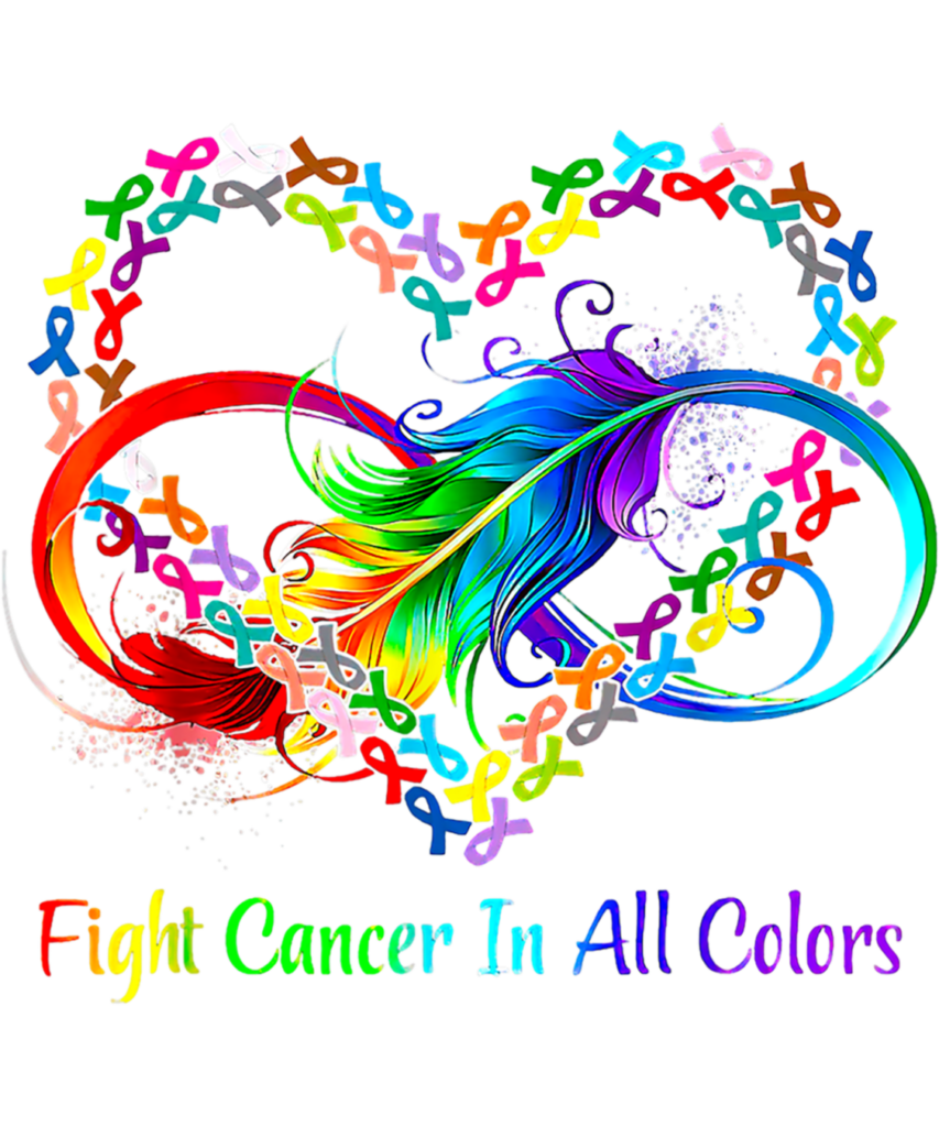 Cancer Awareness 107 Fight Cancer In All Color Fight Cancer Feather Ribbons Long Sleeve T Shirt 1