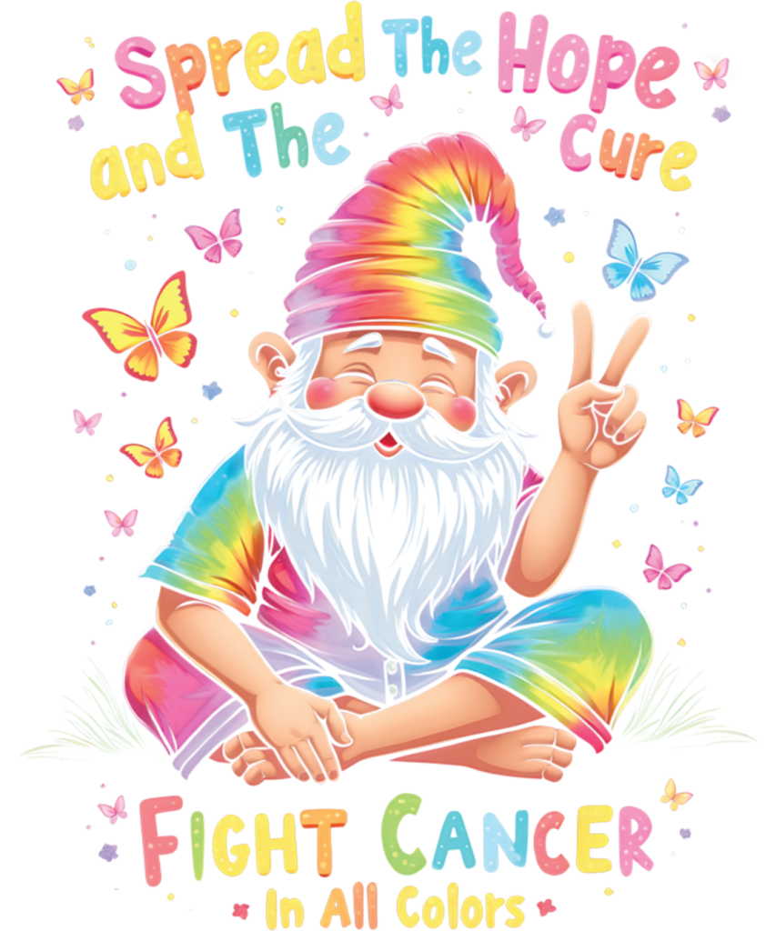 Cancer Awareness 115 Fight Cancer In All Color Gnome Fight Cancer Butterflies Long Sleeve T Shirt