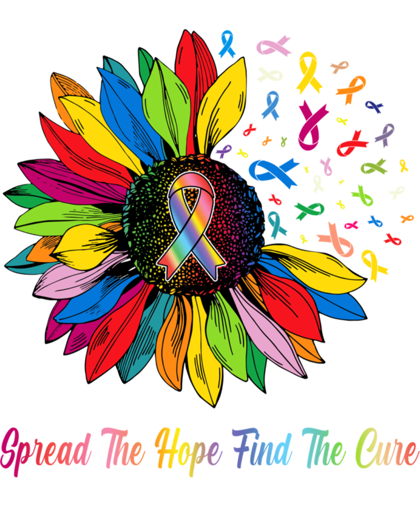 Cancer Awareness 117 Fight Cancer In All Color Ribbon Spread The Hope Find a Cure Long Sleeve T Shirt