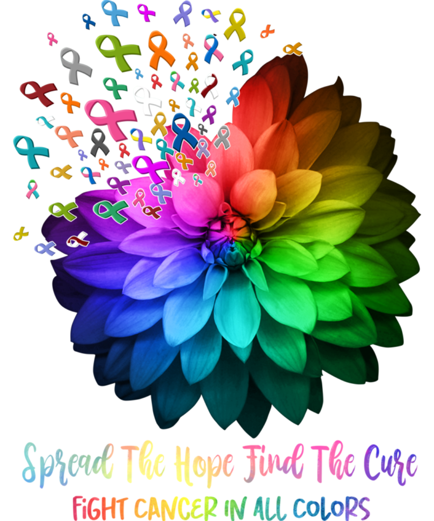 Cancer Awareness 124 Fight Cancer In All Color Spread The Hope Find a Cure Long Sleeve T Shirt