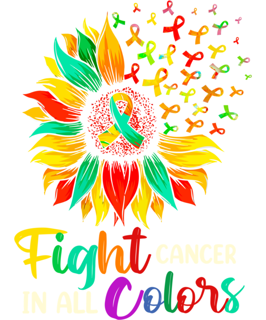 Cancer Awareness 128 Fight Cancer In All Color Sunflower Breast Cancer Awareness Long Sleeve T Shirt