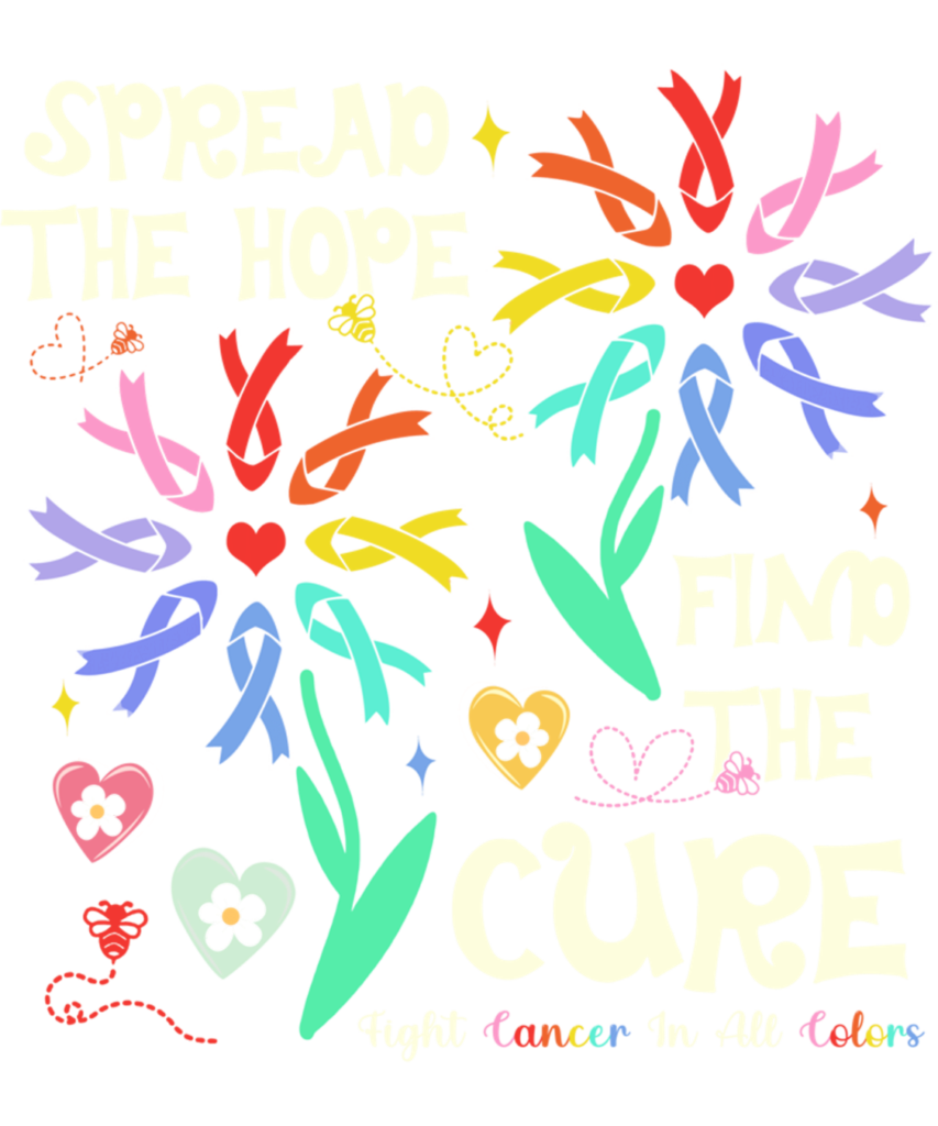 Cancer Awareness 130 Fight Cancer In All Every Color Ribbons Flower Heart Breast Long Sleeve T Shirt