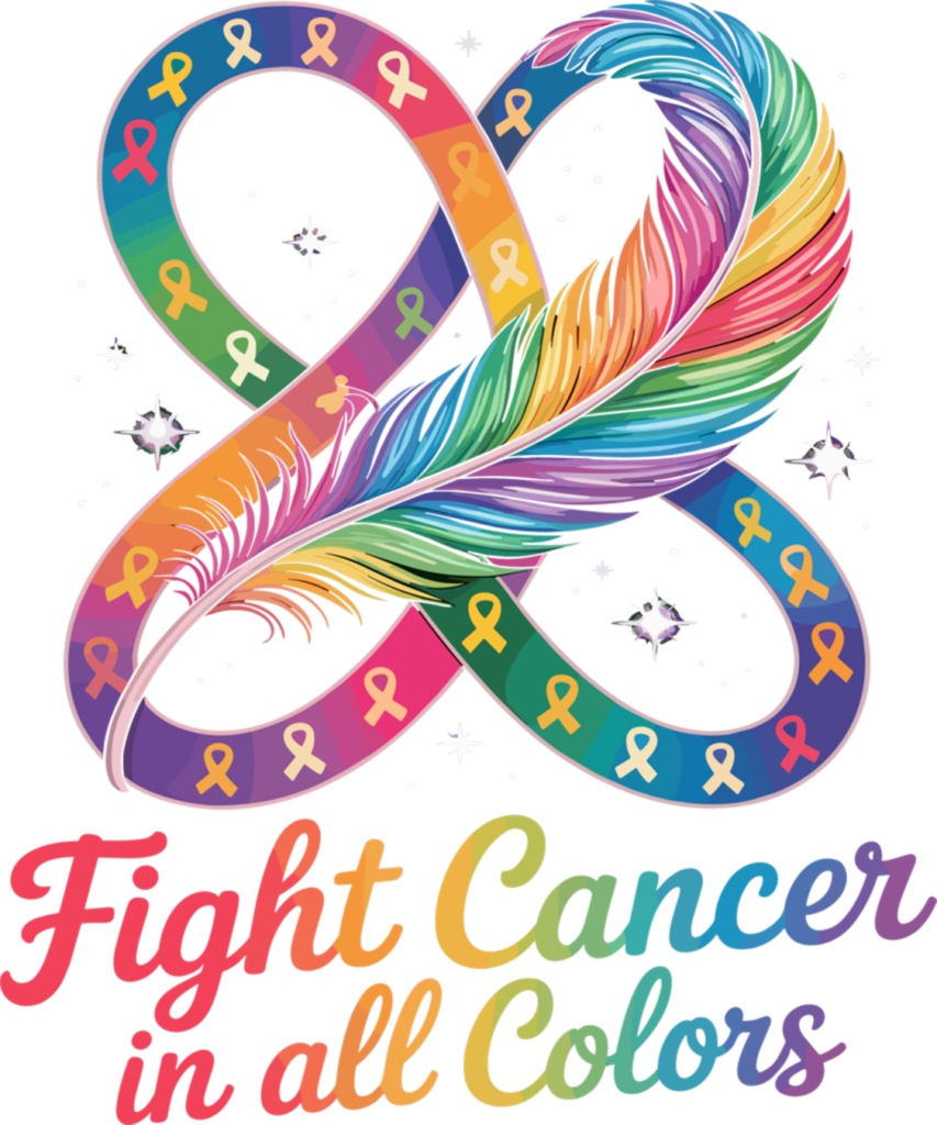 Cancer Awareness 135 Fight Cancer In Every Color Heart Rainbow Ribbons Tee Long Sleeve T Shirt
