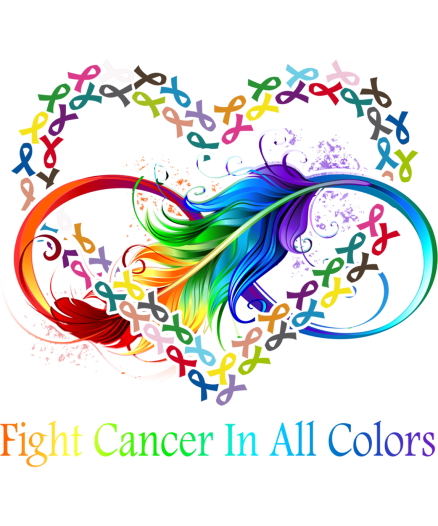 Cancer Awareness 109 Fight Cancer in All Color Fight Cancer Feather Ribbons Long Sleeve T Shirt