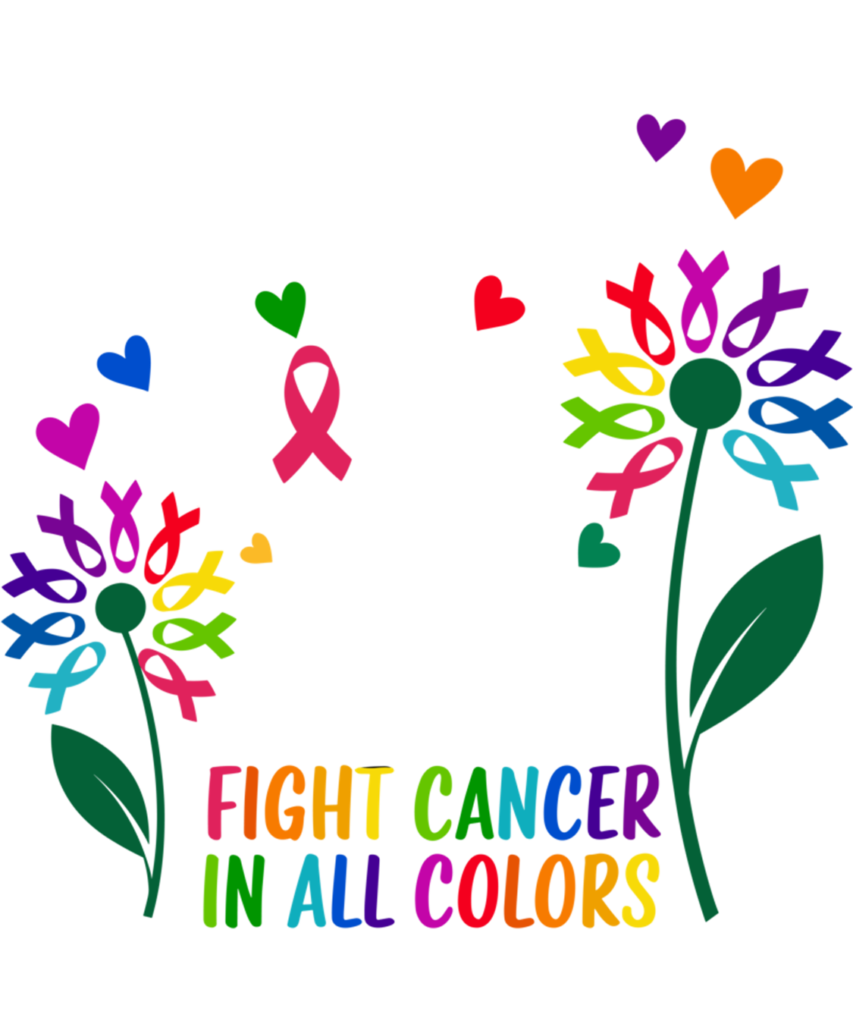 Cancer Awareness 97 Fight cancer in all and every color ribbons flower heart Long Sleeve T Shirt 1