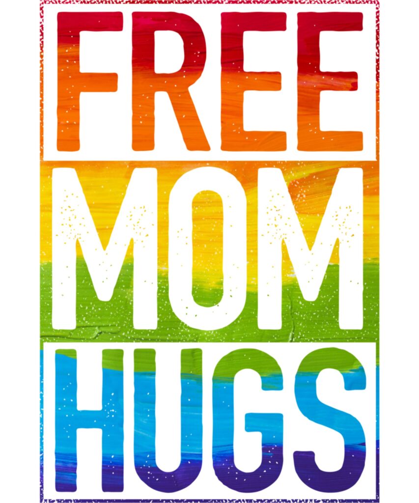 Free Mom Hugs Tshirt Rainbow Heart LGBT Pride Month Long Sleeve T Shirt 2