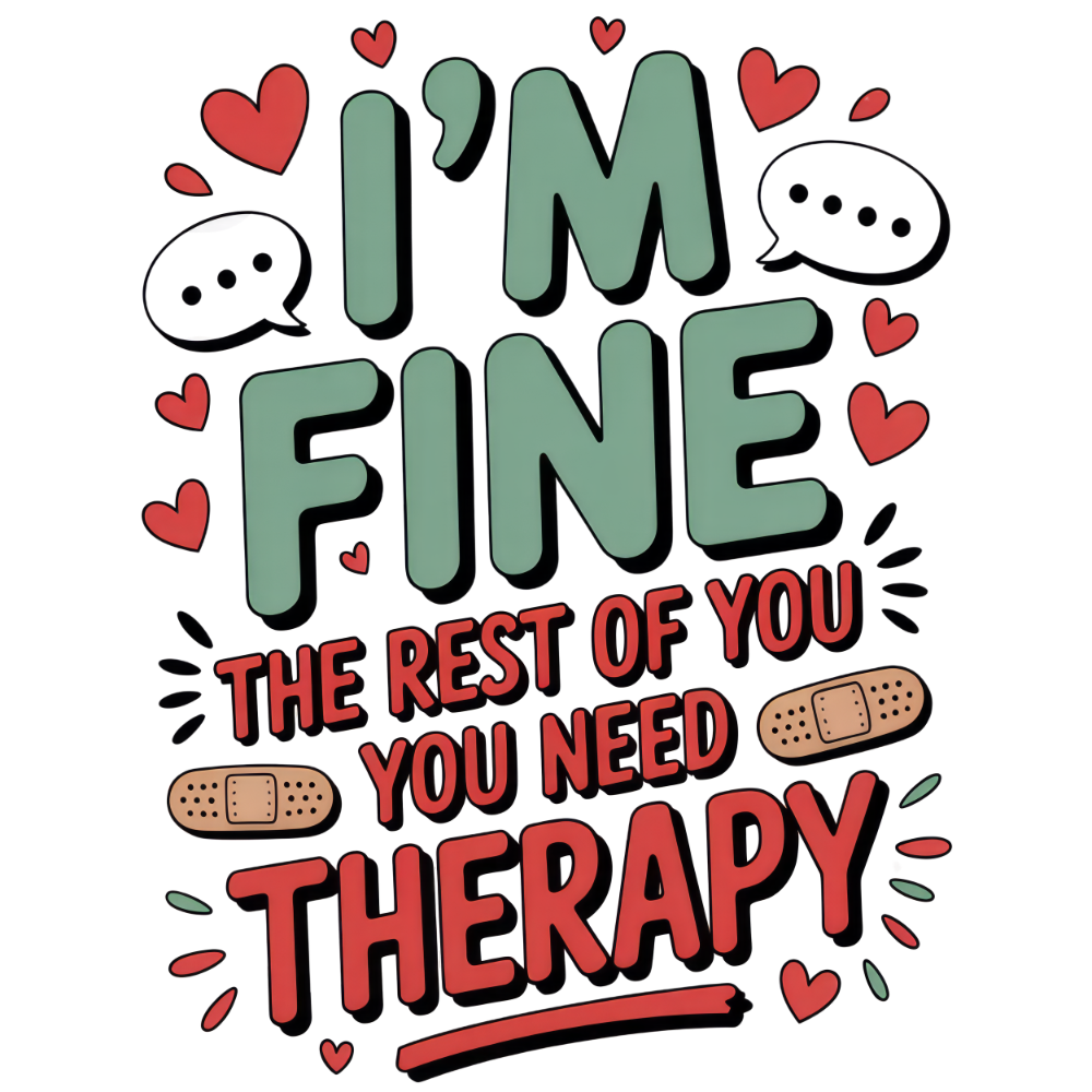 Sarcastic 259 IM FINE THE REST OF YOU NEED THERAPY