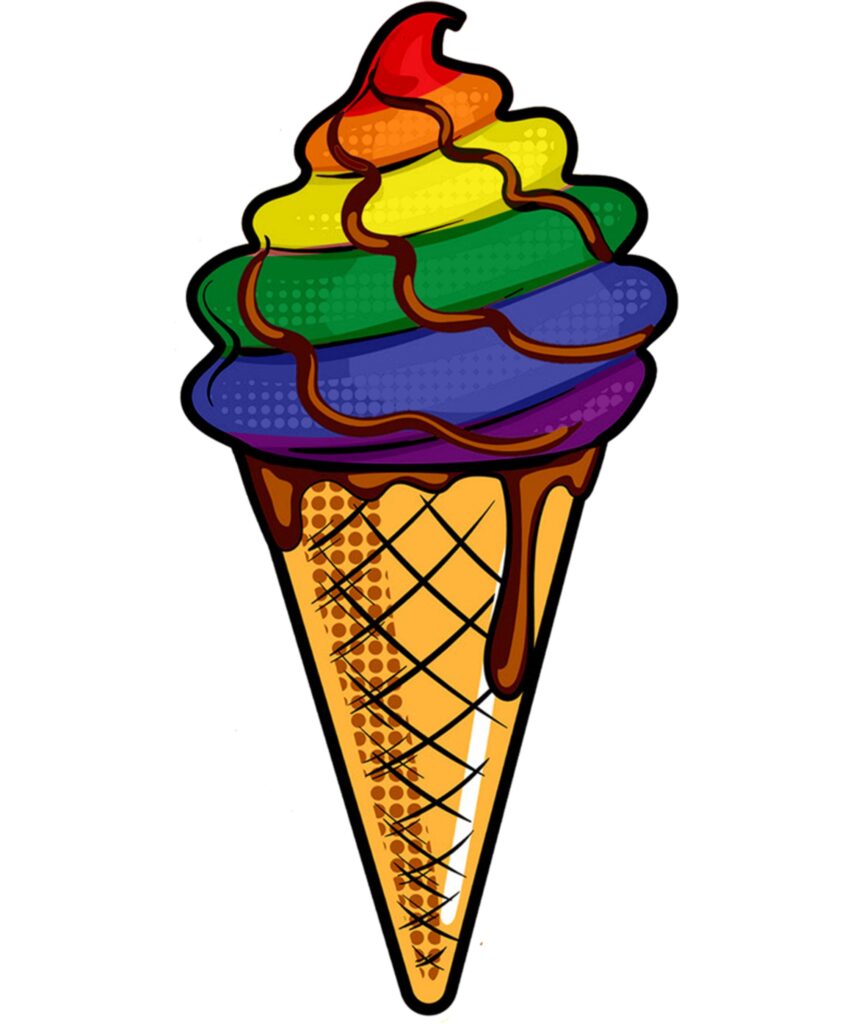 Ice Cream Rainbow Vintage Gay Lesbian Love Pride LGBT Month Long Sleeve T Shirt