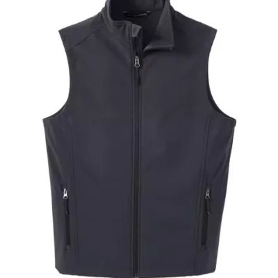 J325_battleshipgrey_flat_front personalized Port Authority Core Soft Shell Vest for custom business apparel