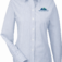 Personalized Devon & Jones women's dress shirt with small embroidered Mountain Point logo for business uniforms and corporate apparel
