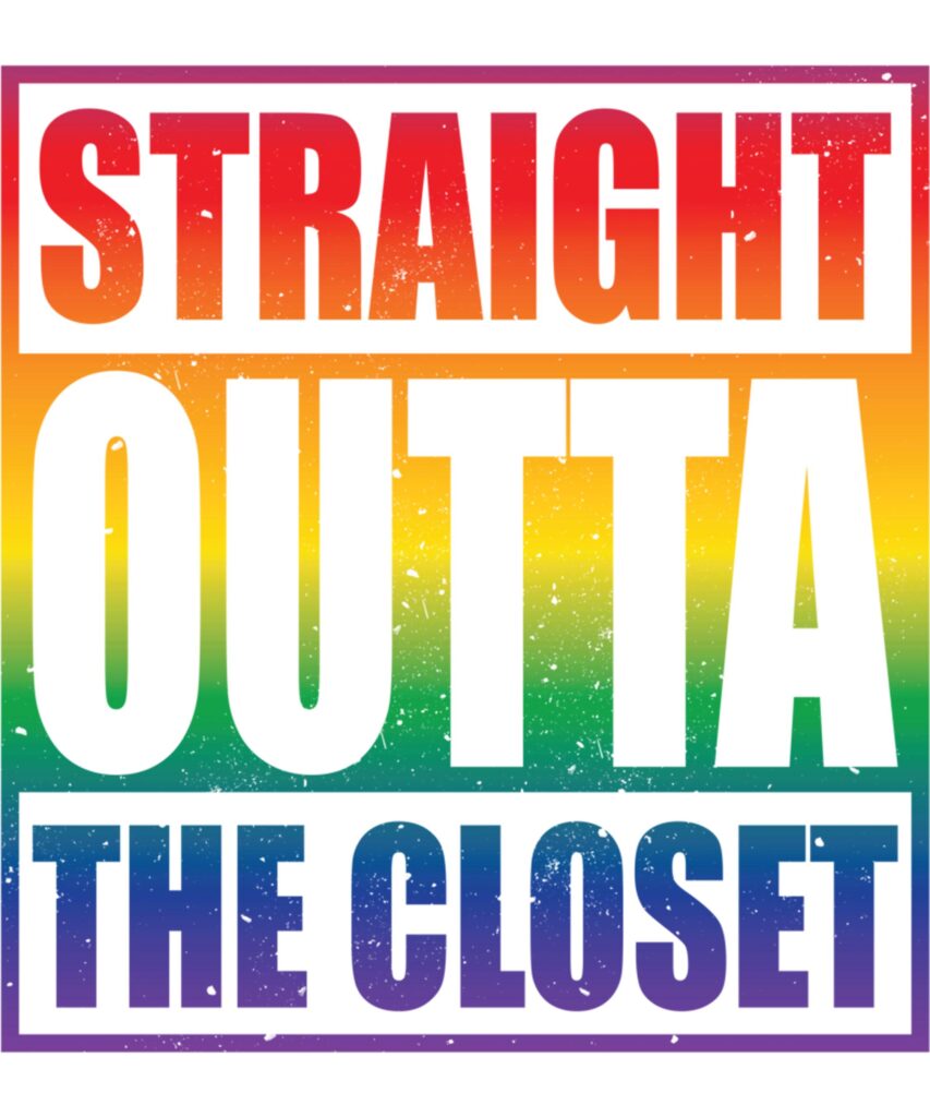 Straight outta the closet lgbt supports pride month Long Sleeve T Shirt