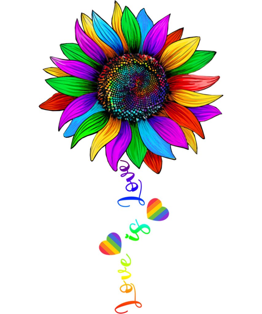Sunflower Rainbow Love Is Love LGBT Lesbian Gay Pride Month Long Sleeve T Shirt 1
