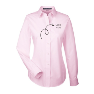 women's embroidered dress shirt striped corporate uniform