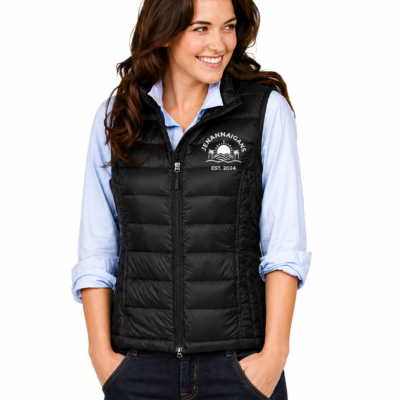 custom logo water resistant workwear vest for embroidered business branding