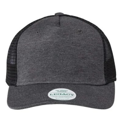 Legacy Roadie Trucker Cap with Pinestone Outdoor Co Logo Legacy Roadie trucker cap with Pinestone Outdoor Co embroidered logo for branded apparel, outdoor gear, and promotional wear