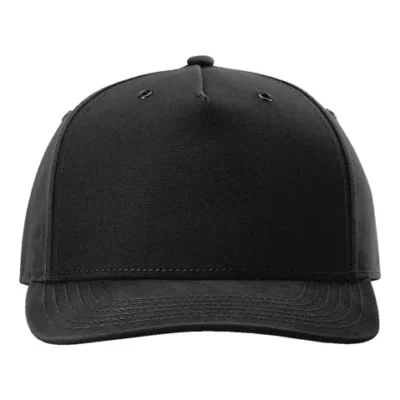 Black Richardson 336 Burnside Cap Black Richardson 336 Burnside Cap with embroidered logo for branded apparel, business uniforms, and promotional wear