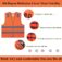 High visibility orange safety vest with reflective striping and breathable mesh fabric