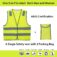 High visibility safety vest with reflective strips zipper and pockets feature details