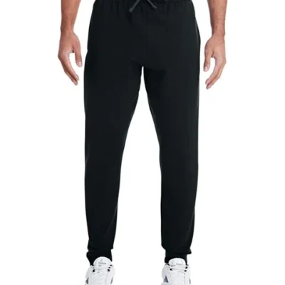 personalized-nublend-joggers-front-logo-jerzees Personalized NuBlend joggers with custom logo front view Jerzees 975MPR