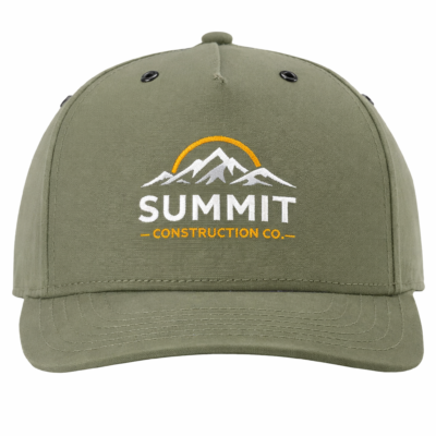 Custom Richardson 336 Burnside Cap with embroidered logo for branded apparel, business uniforms, and promotional wear