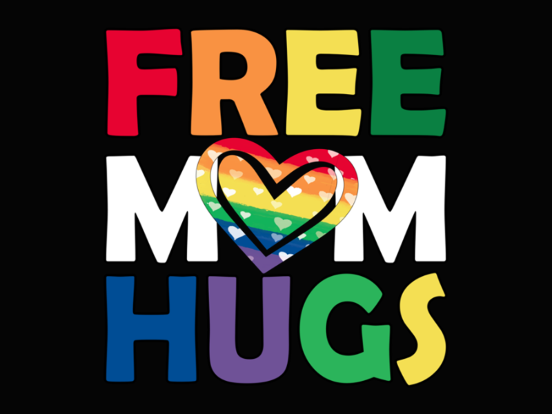 Pride 100 Free Mom Hugs Gay Heart LGBT Pride Month Long Sleeve T Shirt 1