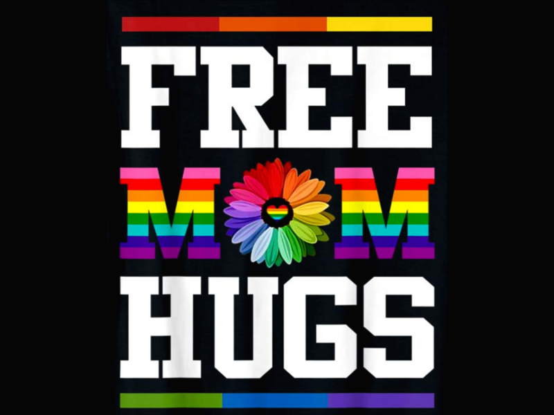 Pride 101 Free Mom Hugs LGBT Pride Leopard Sunflower Rainbow Retro Long Sleeve T Shirt 1