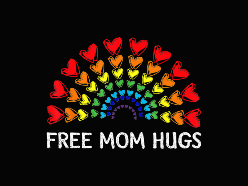 Pride 39 LGBT Pride Month Free Mom Hugs Heart Rainbow LGBT Pride Long Sleeve T Shirt 1