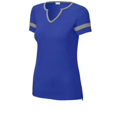 custom-womens-casual-notch-neck-shirt-soft-comfort-fit personalized Sport-Tek notch neck tee for activewear and lifestyle apparel