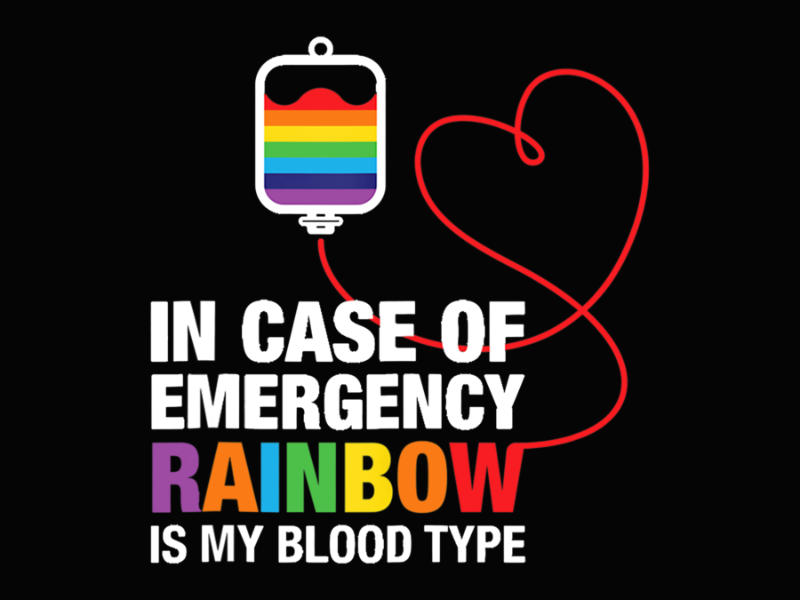 Pride 65 Pride Month Rainbow is My Blood Type LGBT Long Sleeve T Shirt 1