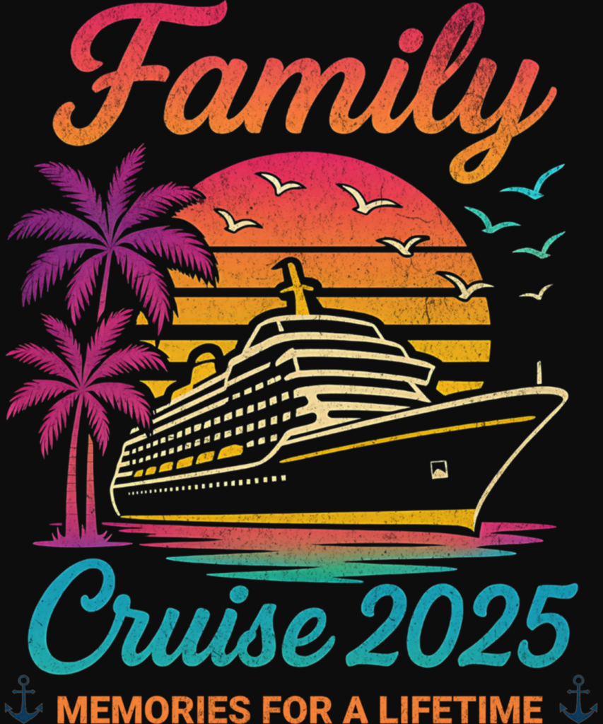 Retro Family Cruise 2025 Family Matching Cruise Vacation Long Sleeve T Shirt 1