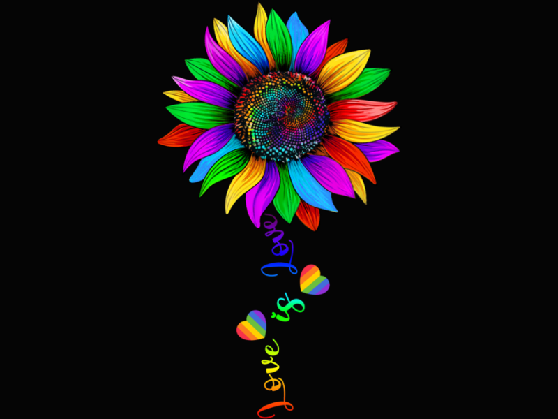 Pride 81 Sunflower Rainbow Love Is Love LGBT Lesbian Gay Pride Month Long Sleeve T Shirt 1