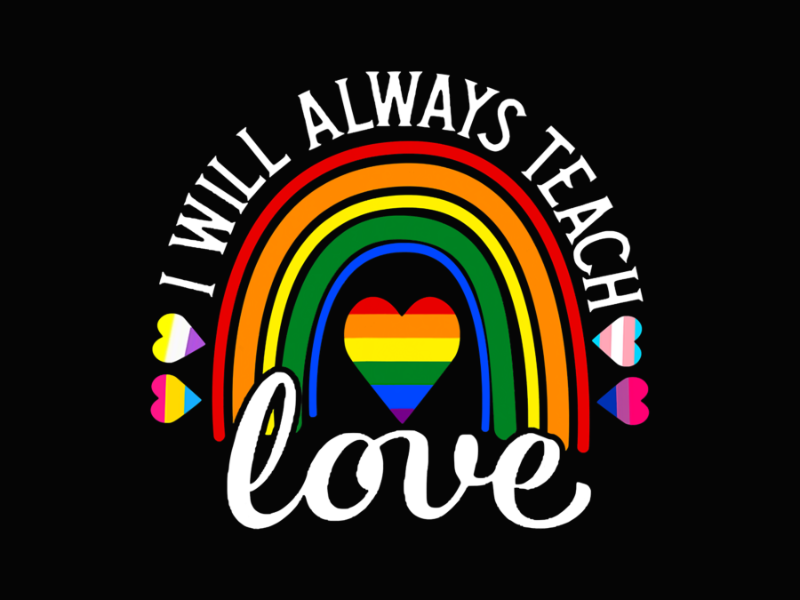 Pride 84 Teacher Ally LGBT teaching love rainbow Pride Month Long Sleeve T Shirt 2 1