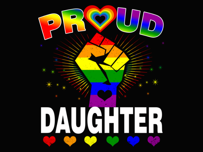Pride 10 Womens Proud Daughter Rainbow Shirt LGBT Gay Pride Month Long Sleeve T Shirt 1