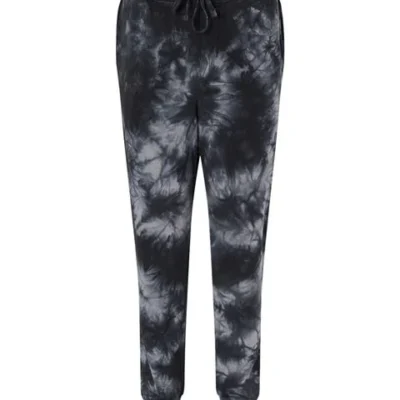 custom-tie-dye-sweatpants-independent-trading-co Custom embroidered tie dye joggers with soft fleece fabric for everyday wear