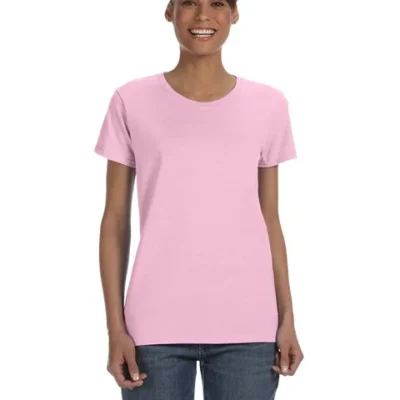 personalized-heavy-cotton-womens-tee-for-custom-design custom Gildan 5000L womens heavy cotton t shirt designed for personalized apparel and everyday comfort