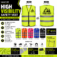 Personalized high visibility safety vest with zipper front and custom logo placement on chest and back