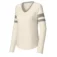Women’s custom long sleeve V-neck tee in a clean and versatile color option