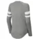 Custom women’s long sleeve V-neck tee with stripe detail and soft fabric blend