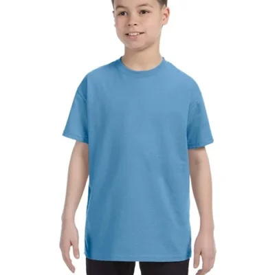 Custom Youth Gildan 5000B Heavy Cotton T-Shirt Gildan 5000B youth heavy cotton t-shirt in gold featuring a soft durable fit perfect for custom logos, school spirit wear, and personalized graphic designs