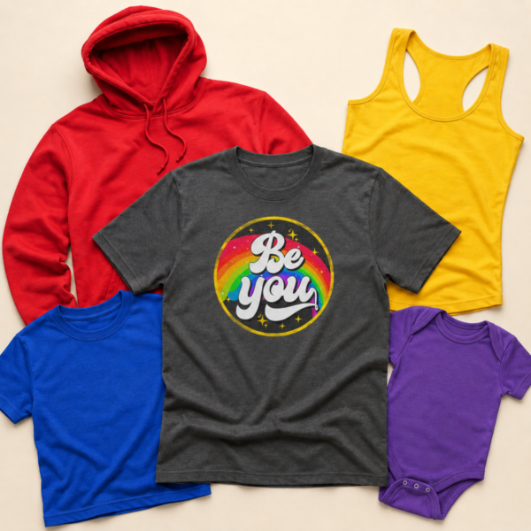 Be you rainbow pride shirt tank tee sweatshirt hoodie mockup